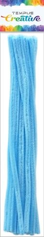 Drát plyšový 30cm modrý světlý 20ks