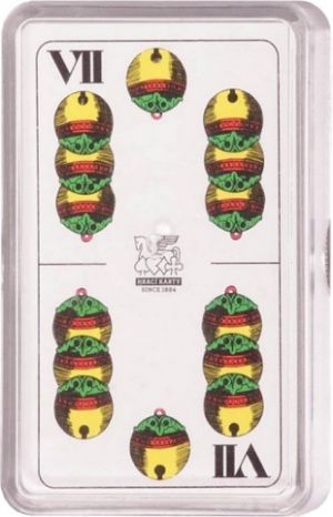 Karty Mariáš dvouhlavé krajka plast.krab.