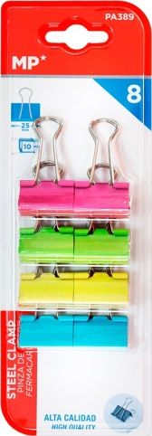 Klip Binder barevný MP 25mm 8ks PA389 blistr