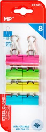 Klip Binder barevný MP 25mm 8ks PA389 blistr