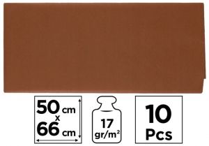 Papír hedvábný 50x66 10ks hnědý PN221-16
