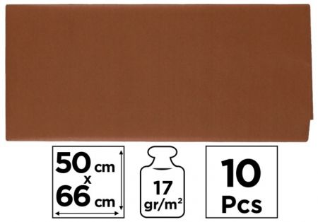 Papír hedvábný 50x66 10ks hnědý PN221-16