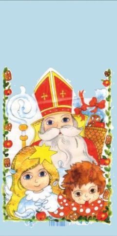 Sáček 40 x 20 čirý Mikuláš, čert, anděl