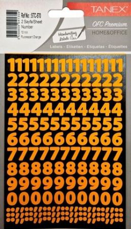 Samol.čísla neon oranžové 10mm STC-570 240ks