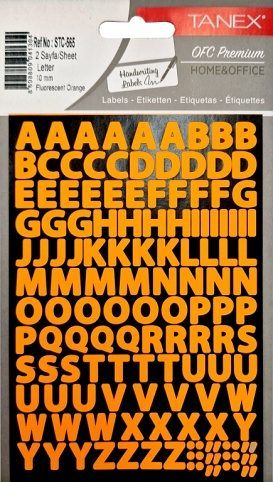 Samol.písmena neon oranžové 10mm STC-565 240ks