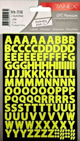 Samol.písmena neon žluté 10mm STC-562 240ks