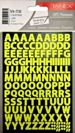 Samol.písmena neon žluté 10mm STC-562 240ks