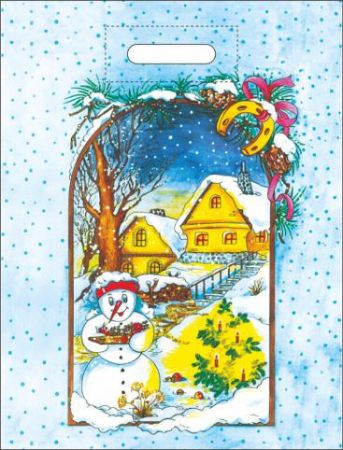 Taška vánoční 46 x 35 zimní příroda