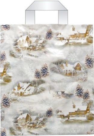 Taška vánoční s uchy 46 x 39 zimní inspirace