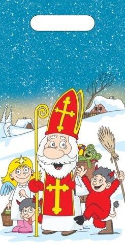 Taška mikulášská 40 x 20 Mikuláš, anděl a čertíci