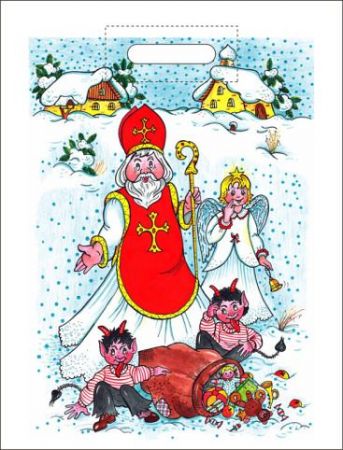 Taška mikulášská 46 x 35 Mikuláš v zimní krajině