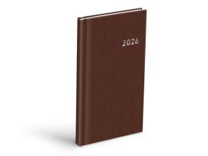 Diář 2026 T806 PVC dark brown 90x170mm