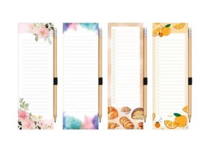 Bloček magnetický 8x24cm, 80 listů, s tužkou mix