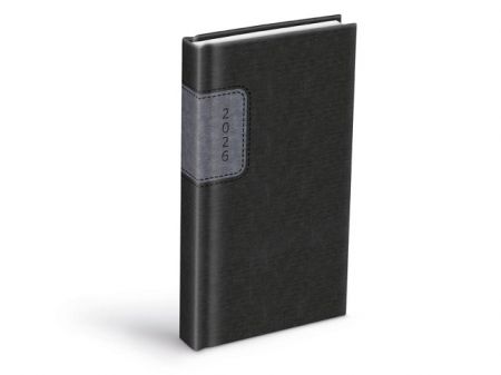 Diář 2026 D802 PU gray/dak gray 90x170mm