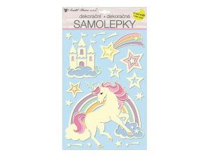 Samolepící dekorace 15112 svítící ve tmě 41 x 25 cm, jednorožec