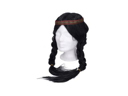 Paruka W003134 černá s copánky