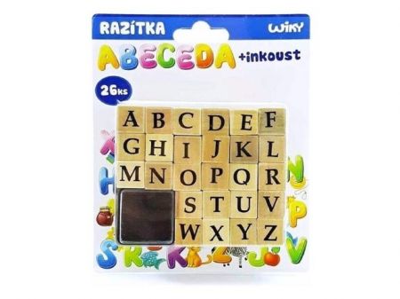 Razítka W003099 abeceda 26ks + inkoust