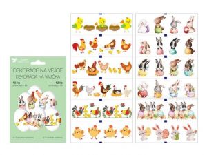 Velikonoční obtisk na vajíčka 7758 košilky zvířátka12 ks