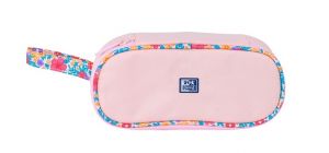 Oxford - Pouzdro Etue,OXFORD FLOWERS, růžové Penál