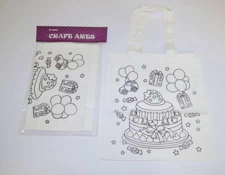 Taška plátěná k vybarvení - dort (170330)
