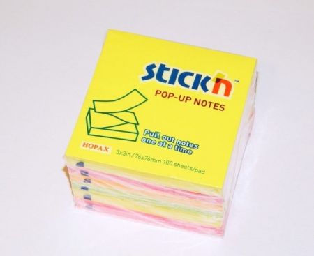 Bločky samolepící Stick&sbquo;n 76x76 mm, 100 l, 6 bločků v bal, neon. Mix /21848