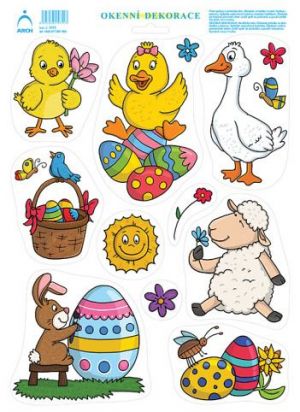 Dekorace okenní – kuřátko s kytkou (5763)