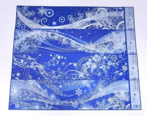 Dekorace okenní 431 závěje vloček pruh 64x15cm