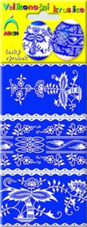 Košilka - smršťovací dekorace na vejce – modrotisk 6ks (543)