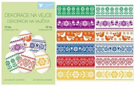 Košilka - smršťovací dekorace na vejce vzory 12 ks/819