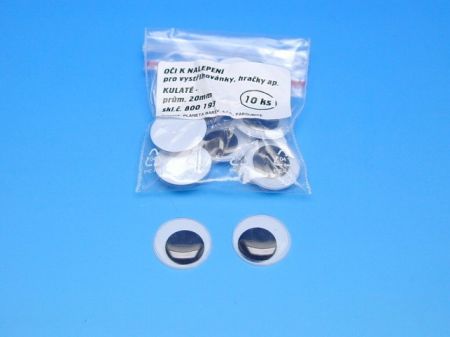 Oči 800193 20mm/10ks kulaté
