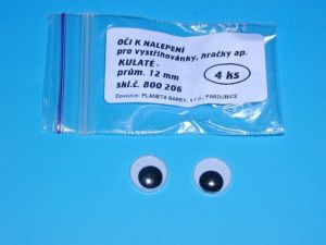 Oči 800206 12mm/4ks kulaté