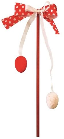 Pomlázka dekorační 25 cm 3 - ČERVENÁ (2641)