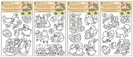 Předlohy Velikonoční na adhézní folii k barvám na sklo /1494