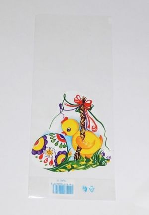 Sáček velikonoční 12x30cm Kuřátko s pomlázkou