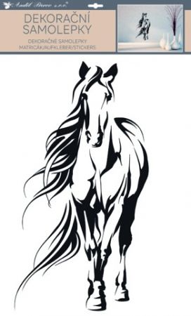 Samolepka na zeď černý kůň 42 x 60 cm 15502