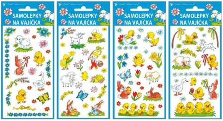 Samolepky na vajíčka gelové tradiční motivy 19 x 9 cm /767/