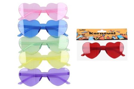 Set karneval - brýle plastové srdíčka (W045097)