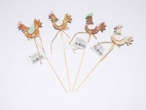 Slepička dřevěná 6,5 cm + špejle ( 7276)