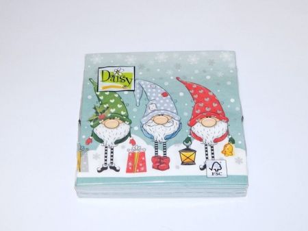 Ubrousky papírové vánoční skřítci SD_GW_020101