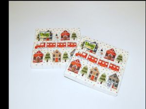 Ubrousky vánoční Daisy L - domečky + vláček