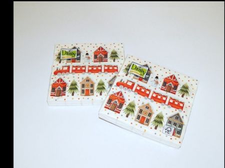 Ubrousky vánoční Daisy L - domečky + vláček
