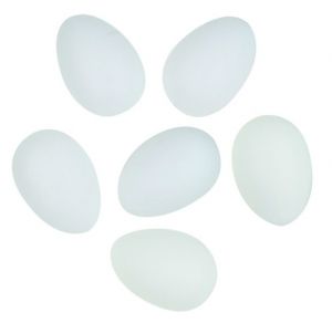 Vejce bílá k dozdobení plastová 8 cm, 6 ks v sáčku / 9941