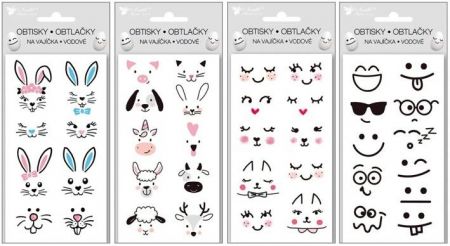 Vodové obtisky na vajíčka 19x9cm, Emoji / 7902