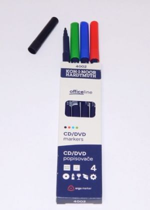 KOH-I-NOOR souprava permanantních popisovačů 4002 4 kulatý CD/DVD