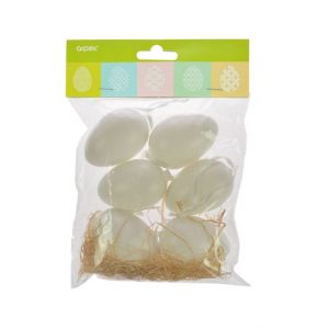 Vejce plastové 6 cm 6 ks kropenaté