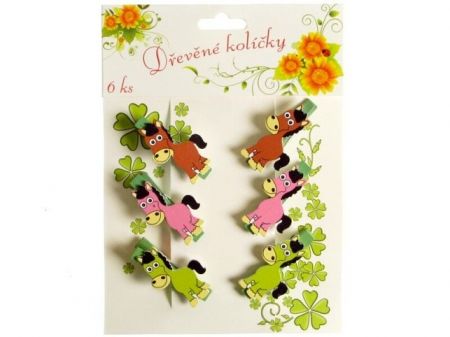 Dřevěné kolíčky -mix 6 ks