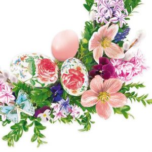Ubrousky DAISY L (20ks) Photo Wreath with Eggs