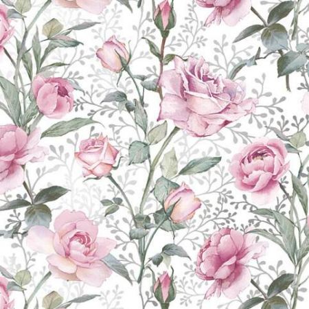 Ubrousky DAISY L (20ks) Pink Roses on Silver