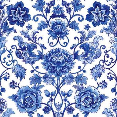 Ubrousky DAISY L (20ks) Blue Floral Pattern