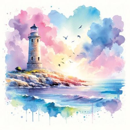 Ubrousky DAISY L (20ks) Watercolour Lighthouse